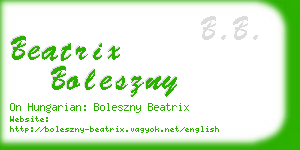 beatrix boleszny business card